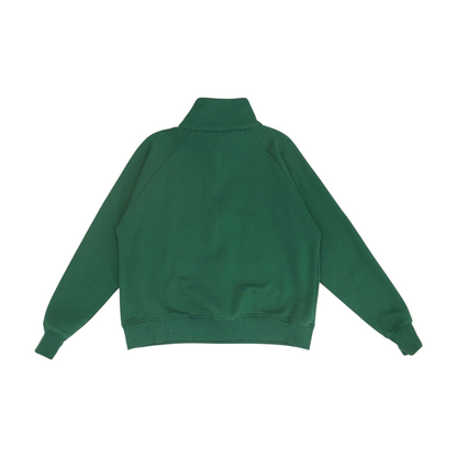 Green Solid 1/4 Zip Pullover