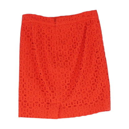 Red Solid Midi Skirt