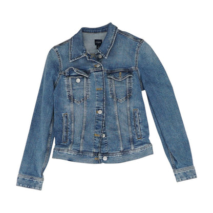 Blue Solid Denim Jacket