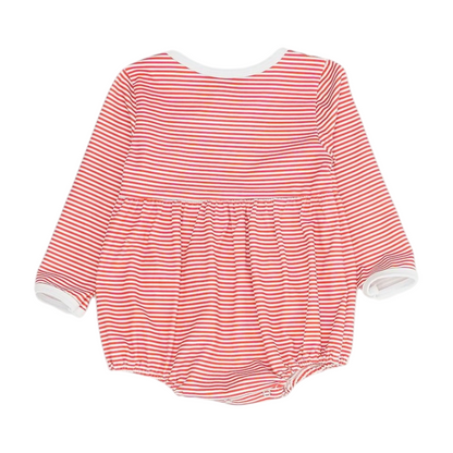 Red Striped Long Sleeve One-Piece