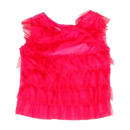 Pink Solid Short Sleeve Blouse