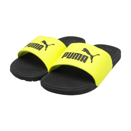 Neon Yellow Athletic Slides Shoes