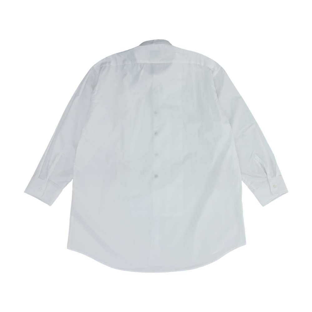 White Solid Tuxedo Button Down