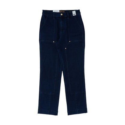 Blue High Rise Straight Leg Jeans