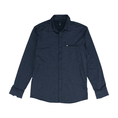 Black Solid Long Sleeve Button Down