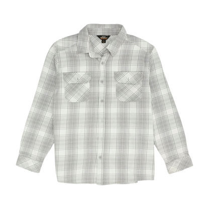 Gray Plaid Flannel Button Down
