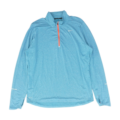 Blue Solid 1/4 Zip Pullover