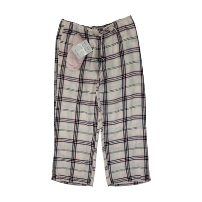 White Plaid Pajama Bottom
