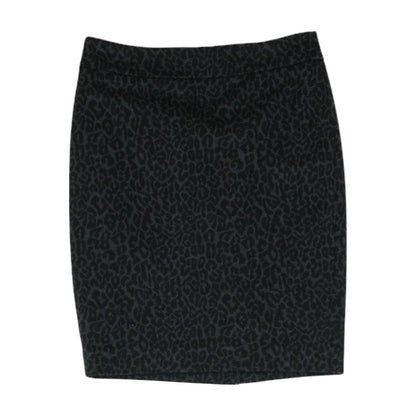 Gray Animal Print Midi Skirt