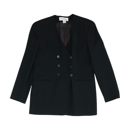 Vintage Black Solid Blazer