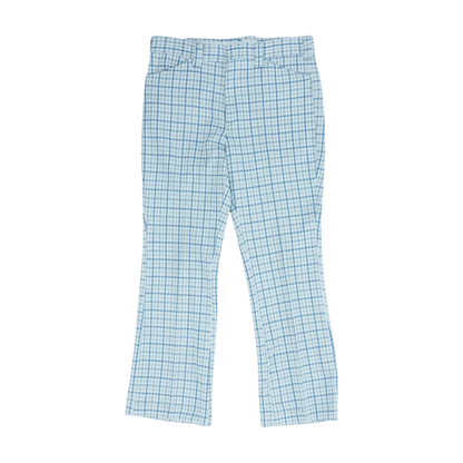 White Plaid Regular Pants
