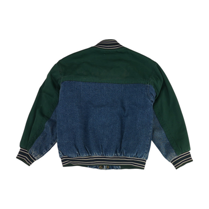 Vintage Blue Color Block Denim Jacket