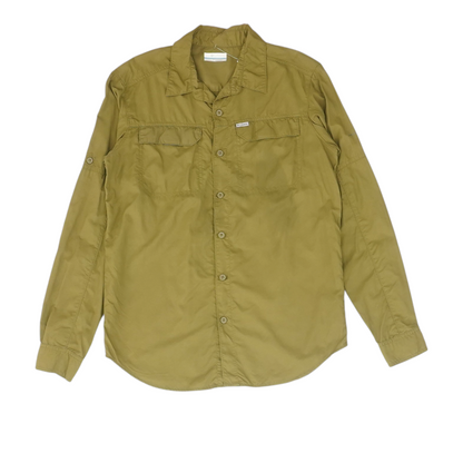 Green Solid Long Sleeve Button Down