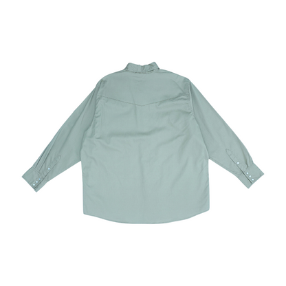 Khaki Solid Long Sleeve Button Down