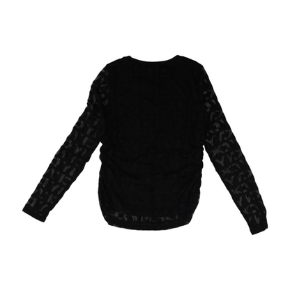 Black Graphic Blouse