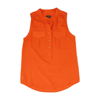 Orange Solid Sleeveless Blouse