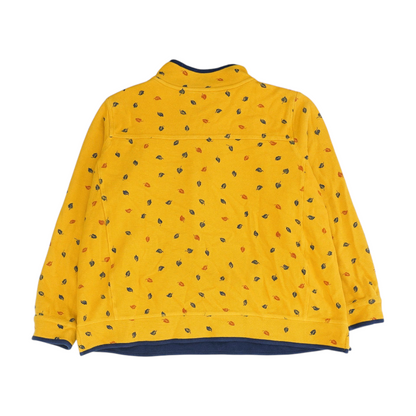 Yellow Plus Size Print 1/4 Zip Pullover