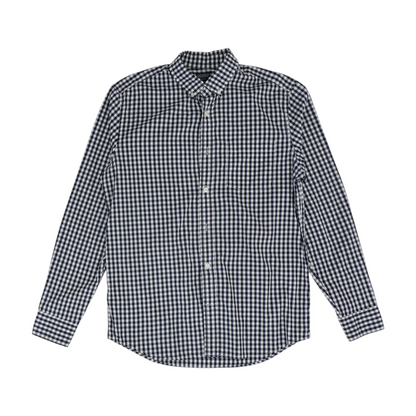 Navy Check Long Sleeve Button Down
