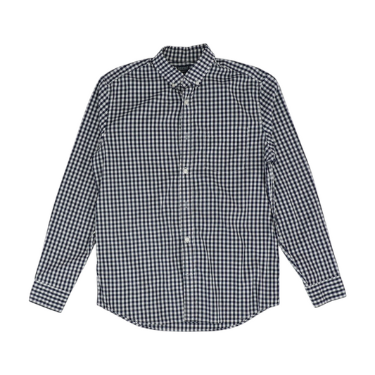 Navy Check Long Sleeve Button Down