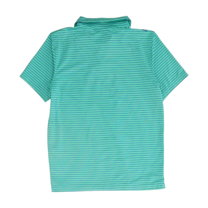 Green Striped Short Sleeve Polo