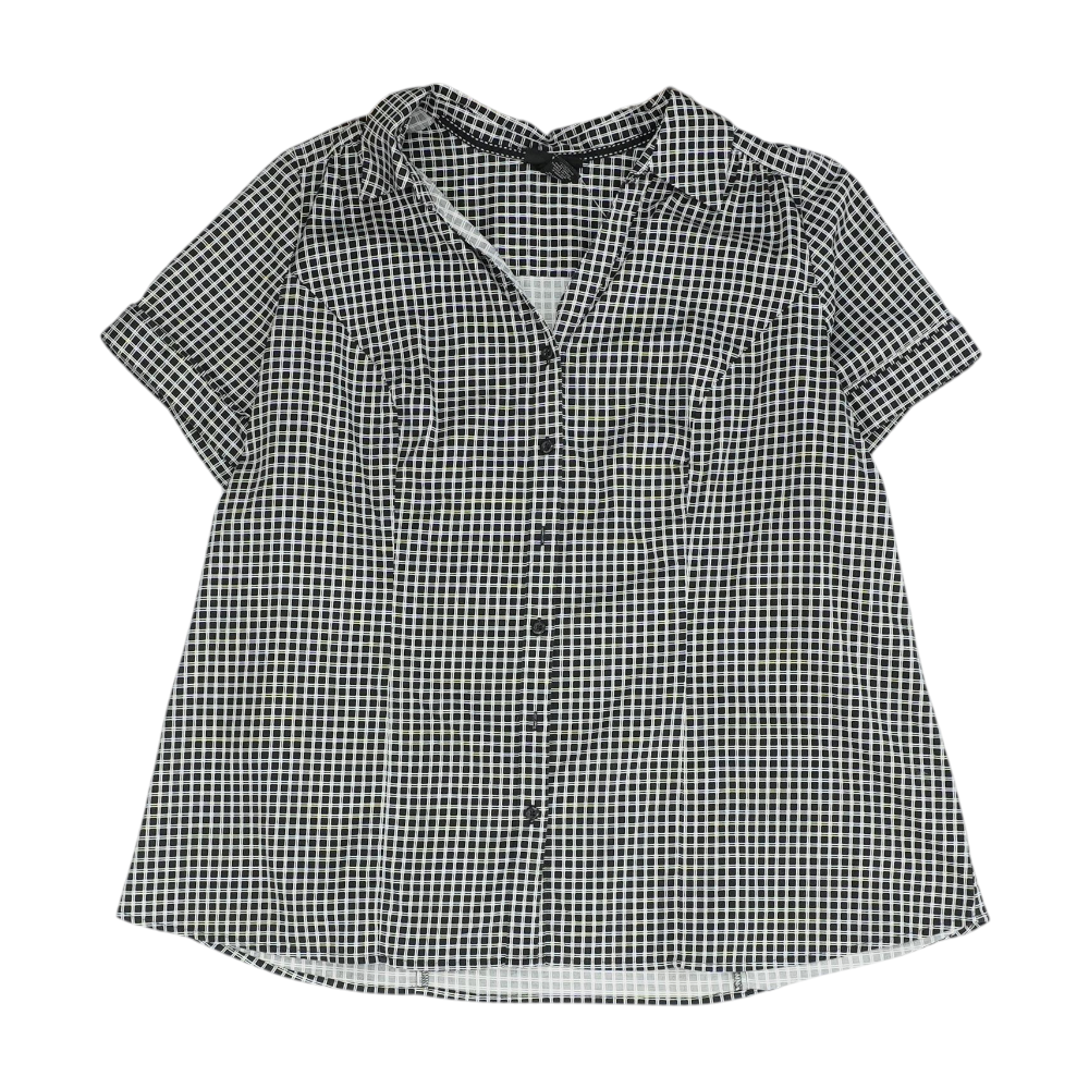 Black Plus Check Button Down