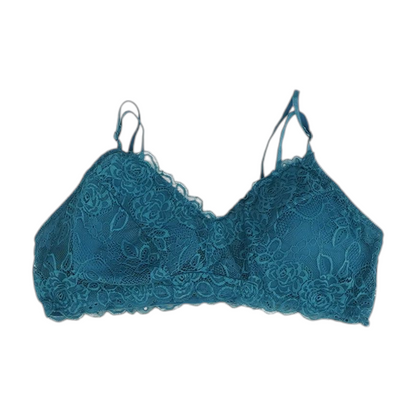 Teal Floral Bra
