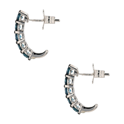 1 3/8 ctw Sterling Silver Lab Grown Diamond Hoop Earrings