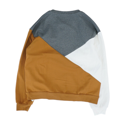 Brown Maternity Color Block Sweatshirt Pullover