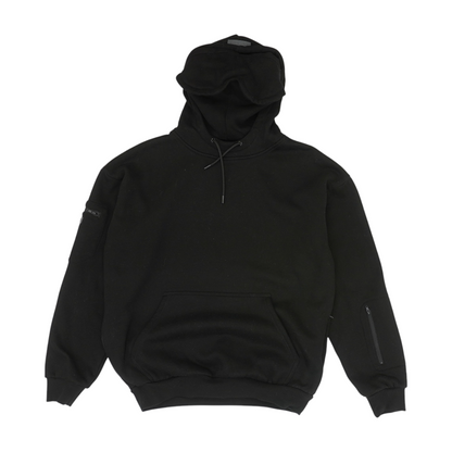 Black Solid Hoodie Pullover
