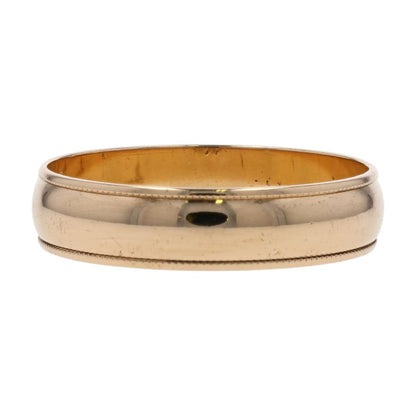 14K Gold Grooved Edge Band