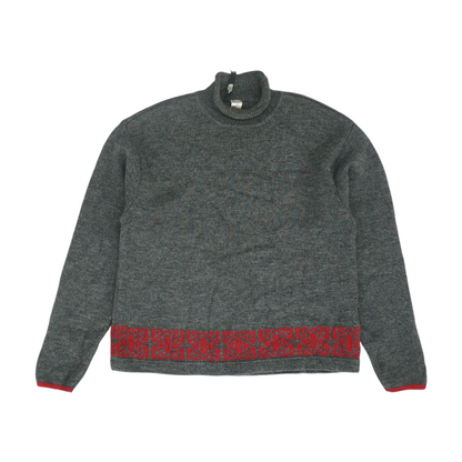 Gray Solid Pullover Sweater