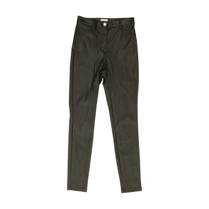 Black Solid Five Pocket Pants