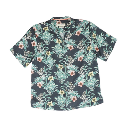 Green Tropical Short Sleeve Button Down
