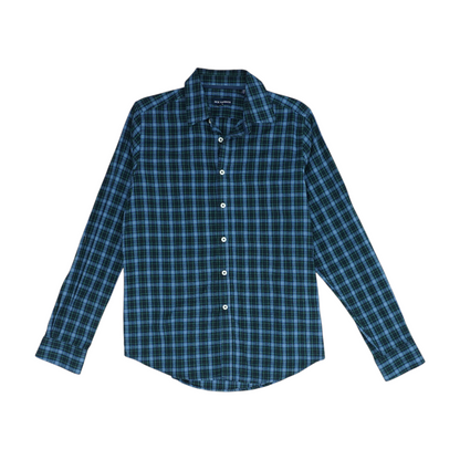 Blue Plaid Long Sleeve Button Down