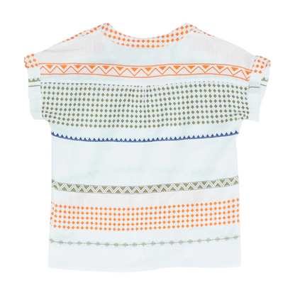Turquoise Geometric Blouse