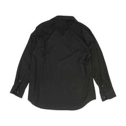 Black Solid Long Sleeve Button Down