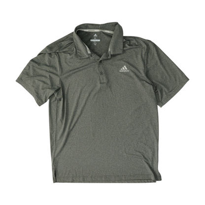 Gray Solid Short Sleeve Polo