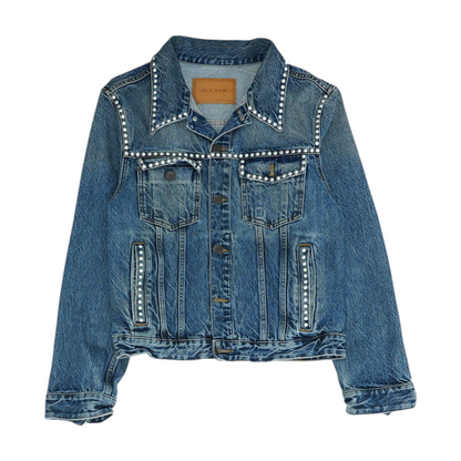 Blue Solid Denim Jacket