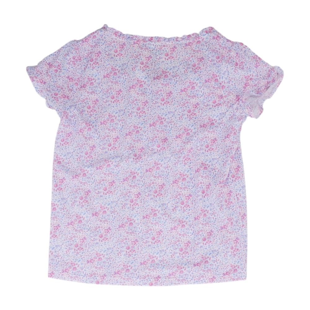 White Floral Pajama Top