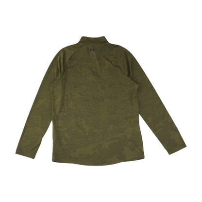 Green Solid 1/4 Zip Pullover