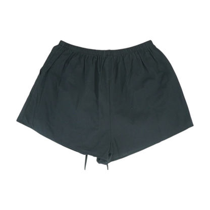 Black Solid Knit Shorts
