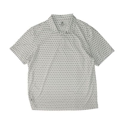 White Print Short Sleeve Polo