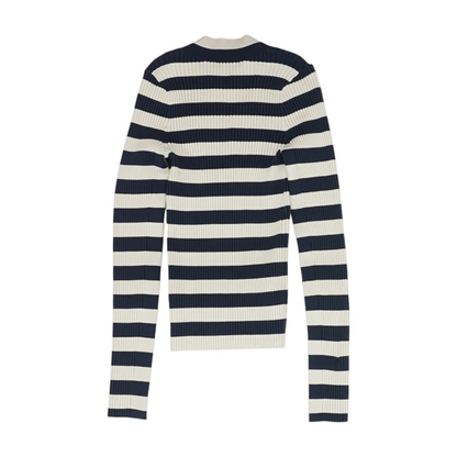 Navy Striped Pullover Sweater