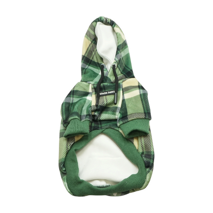 Green Plaid Dog Hoodie