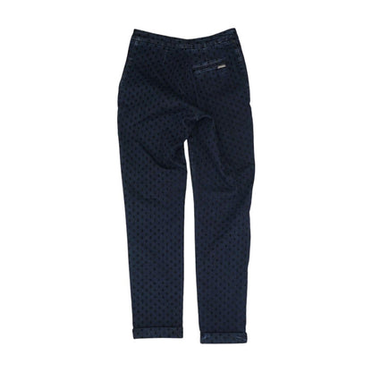 Blue Geometric Low Rise Skinny Leg Jeans