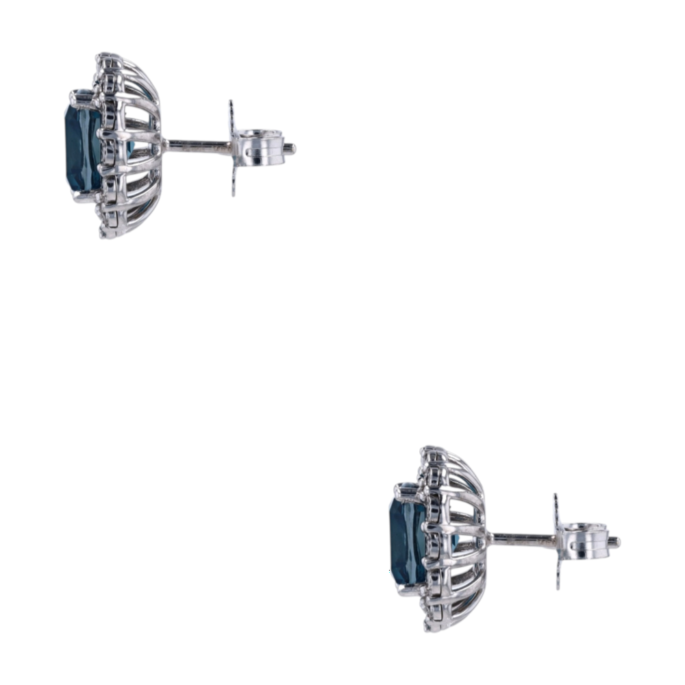 6 1/6 ctw 14K White Gold Topaz Stud Earrings