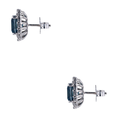 6 1/6 ctw 14K White Gold Topaz Stud Earrings