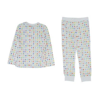 White Print Pajama Set