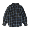 Navy Plaid Flannel Button Down
