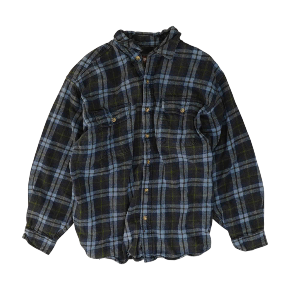 Navy Plaid Flannel Button Down